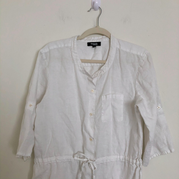 Threads White 100 Percent Linen Dress - Picture 2 of 6